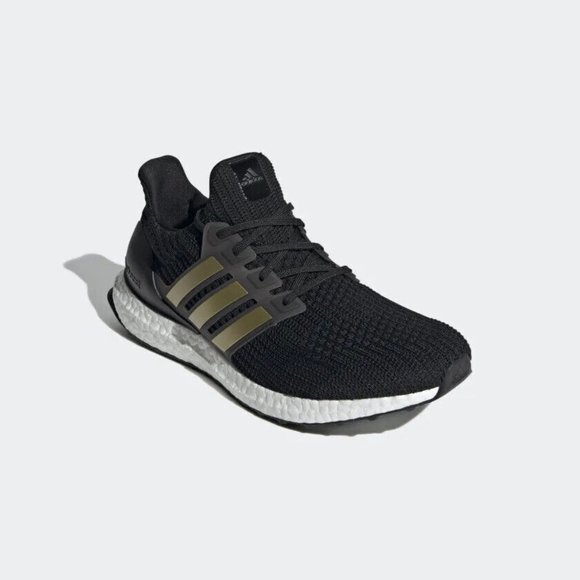 Adidas Men's Black Gold White ULTRABOOST 4.0 DNA Running SHOES FY9316 - Picture 1 of 4